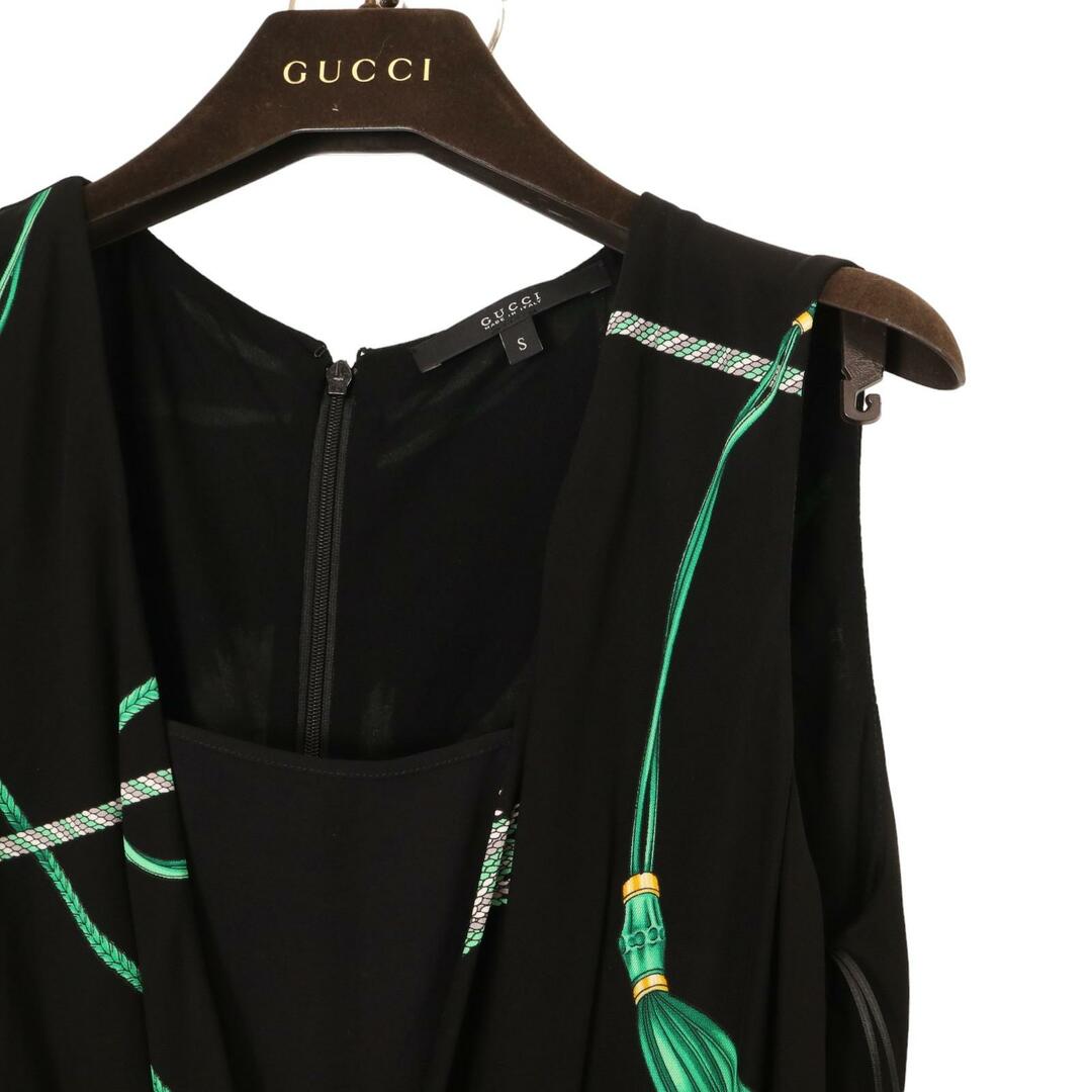 Gucci(グッチ)のグッチ ﾌﾞﾗｯｸ 291964 ﾛｰﾌﾟ柄 ﾉｰｽﾘｰﾌﾞﾄﾞﾚｽ S レディースのワンピース(その他)の商品写真