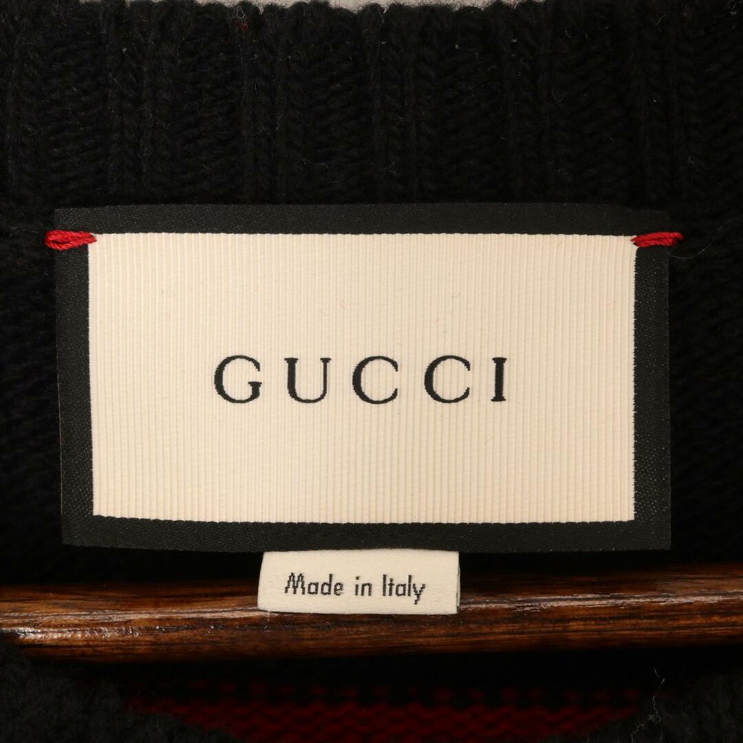 Gucci(グッチ)のグッチ 430870 レッド ウール ボーダー ニット S メンズのトップス(その他)の商品写真