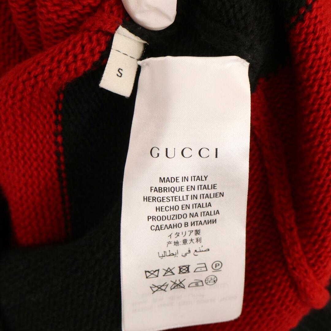 Gucci(グッチ)のグッチ 430870 レッド ウール ボーダー ニット S メンズのトップス(その他)の商品写真