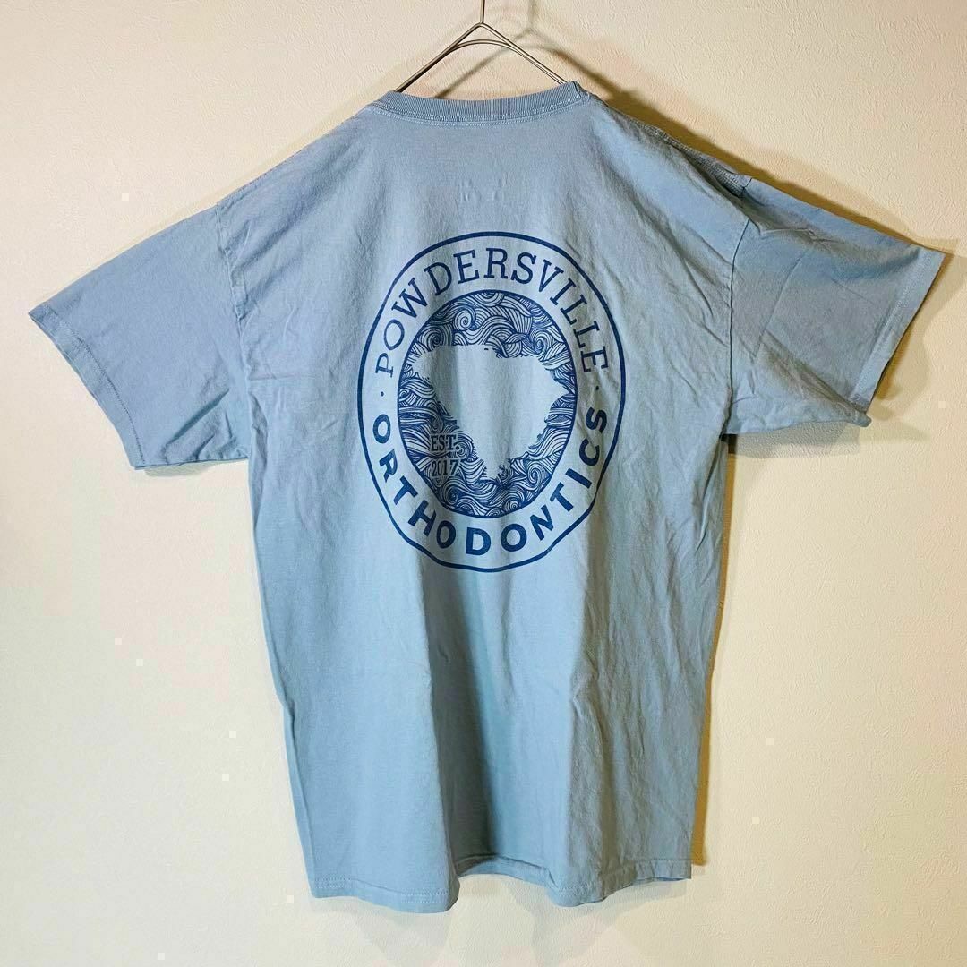 Hanes ヘインズ　Tシャツ　綿100% プリントロゴ　スカイグレー　L メンズのトップス(Tシャツ/カットソー(半袖/袖なし))の商品写真