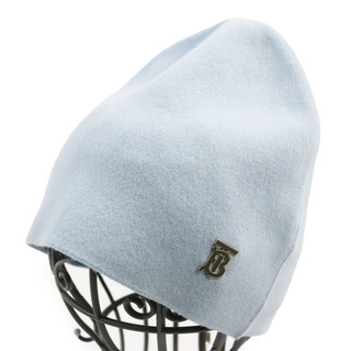 BURBERRY - 美品●BURBERRY バーバリー カシミヤ混 リバーシブル TBロゴ金具付き 帽子 ニットキャップ ブルー グレー 54～61 正規品 メンズ