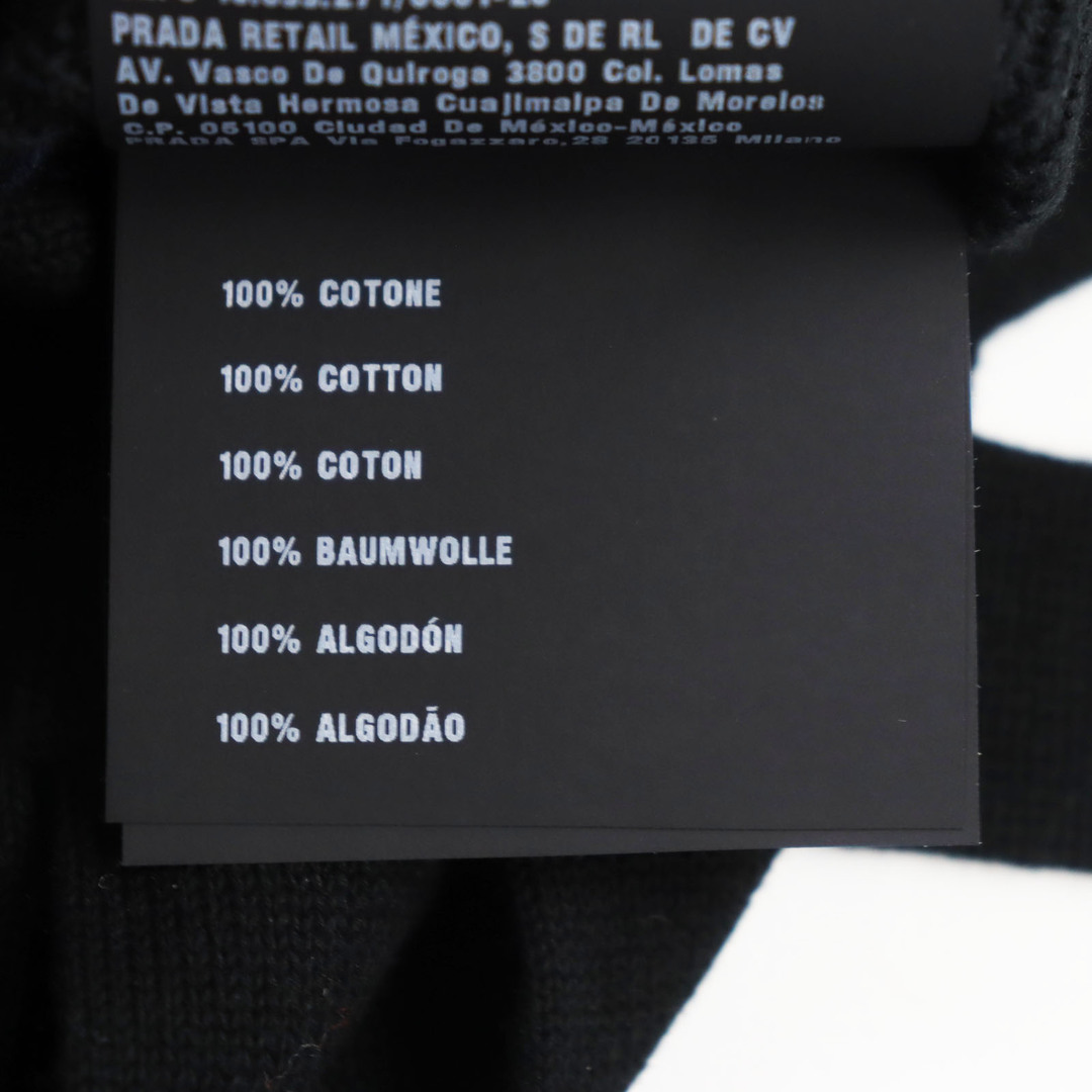 PRADA(プラダ)の未使用品○PRADA プラダ 2018年製 DNA615 コットン100% ロゴタグ付き ニットグローブ 手袋 ブラック S (64cm) イタリア製 正規品 メンズ メンズのファッション小物(手袋)の商品写真