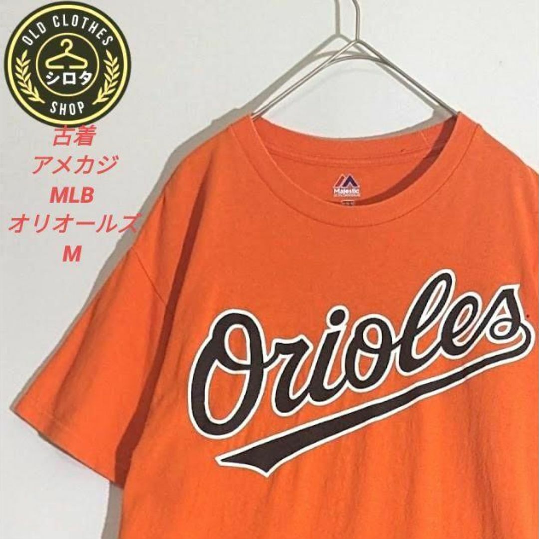 古着 Tシャツ アメカジ MLB プリント ボルチモア オリオールズ オレンジ メンズのトップス(Tシャツ/カットソー(半袖/袖なし))の商品写真