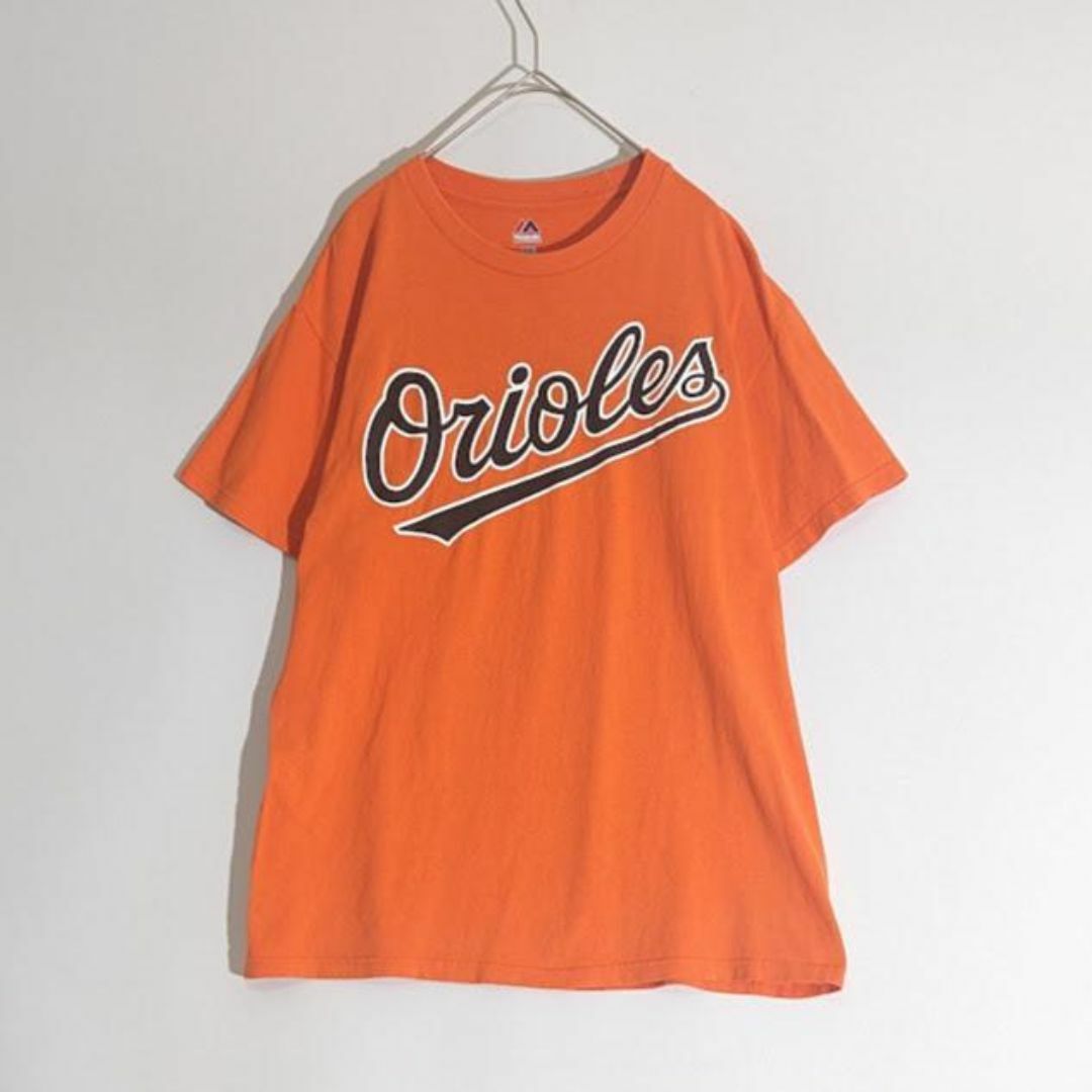 古着 Tシャツ アメカジ MLB プリント ボルチモア オリオールズ オレンジ メンズのトップス(Tシャツ/カットソー(半袖/袖なし))の商品写真