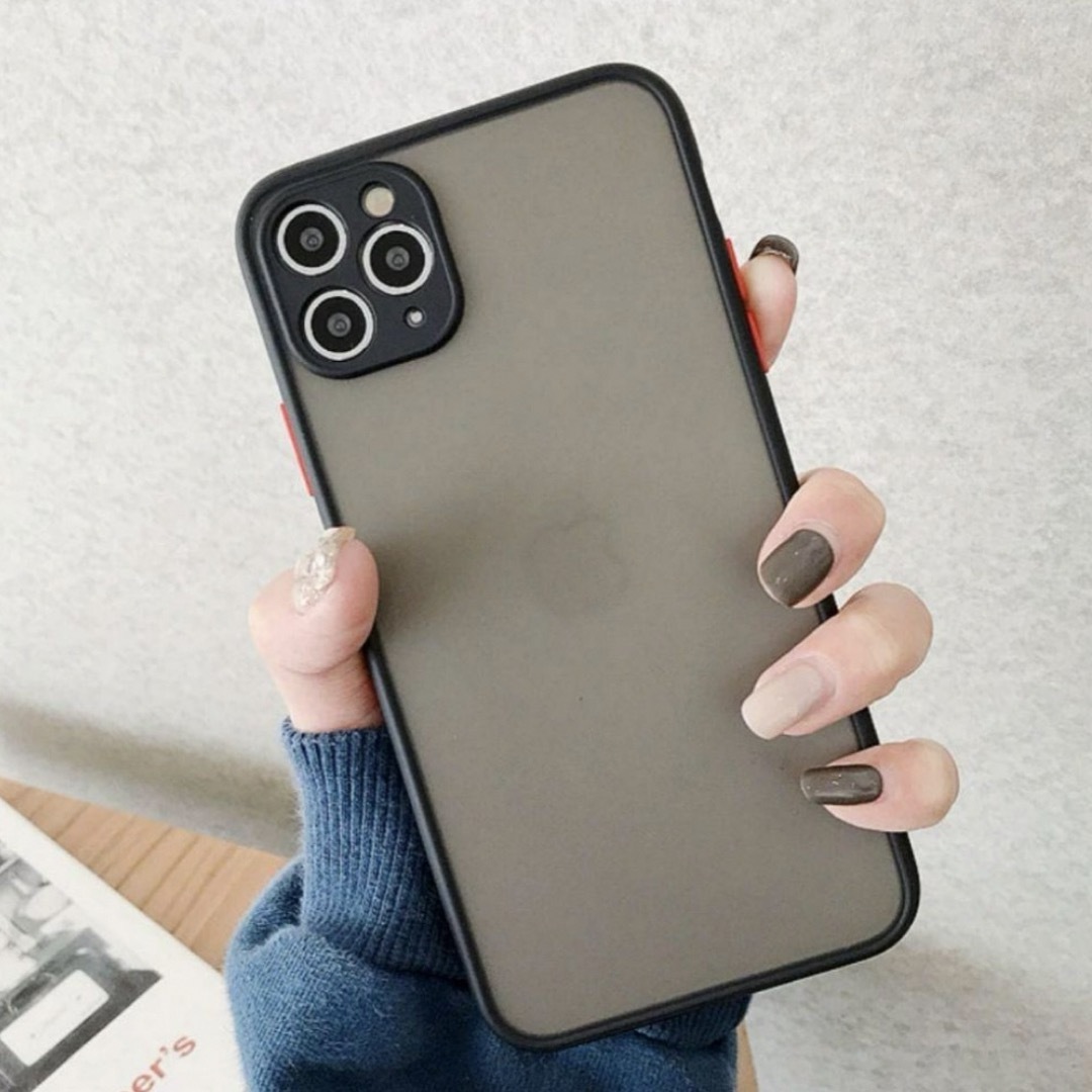 iPhone12miniケース マットクリア ブラック おしゃれ 可愛い TPU スマホ/家電/カメラのスマホアクセサリー(iPhoneケース)の商品写真