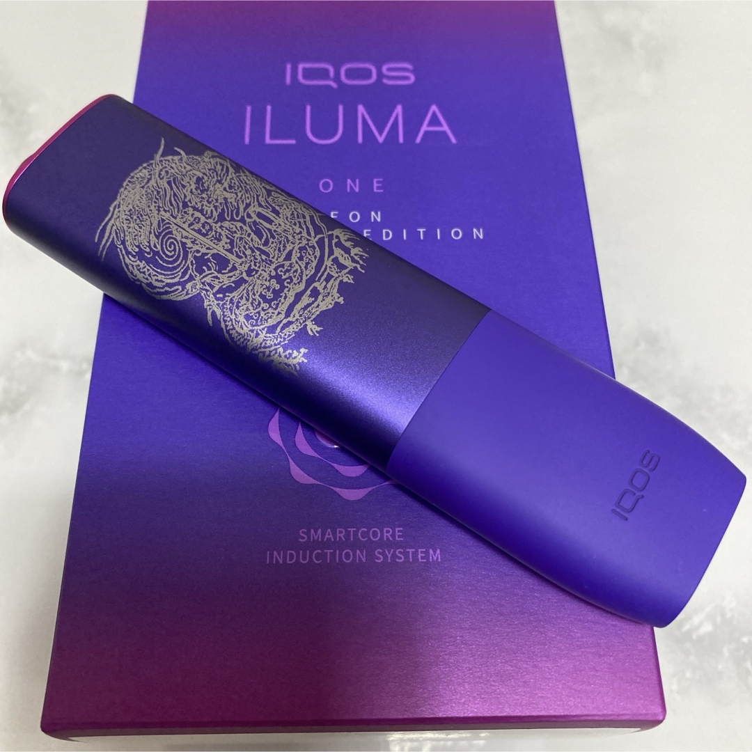 IQOS(アイコス)のiQOS ILUMAONE アイコス イルマワン レーザー加工 不動明王 龍 紫 メンズのファッション小物(タバコグッズ)の商品写真