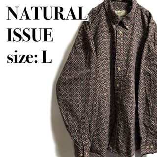 ヴィンテージ(VINTAGE)のNATURALISSUE 総柄　柄シャツ　幾何学　レトロ　ヴィンテージ　海外古着(シャツ)