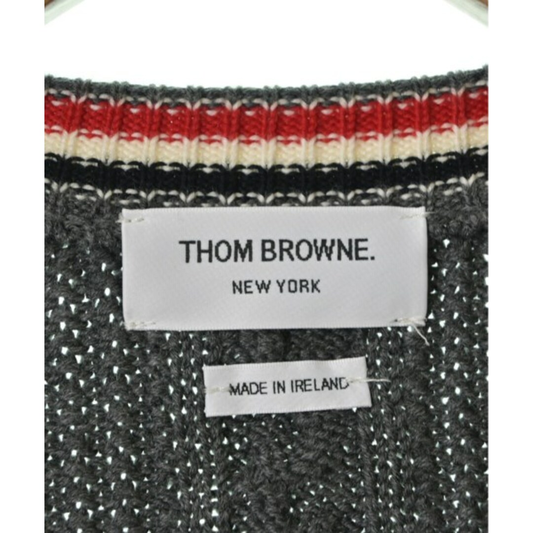 THOM BROWNE(トムブラウン)のTHOM BROWNE トムブラウン カーディガン 1(S位) グレー 【古着】【中古】 メンズのトップス(カーディガン)の商品写真