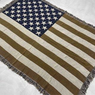 ヴィンテージ(VINTAGE)のアメリカ　国旗　マルチカバー　ソファーカバー　ヴィンテージラグ　112x155(ラグ)