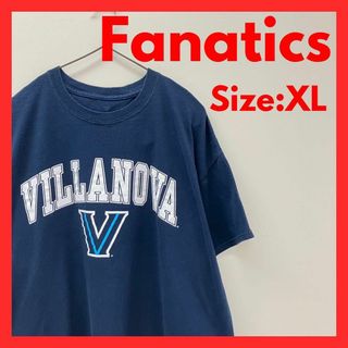 ファナティック(fanatic)の【美品】古着　Fanatics　カレッジロゴ　半袖　Tシャツ　ネイビー　XL(Tシャツ/カットソー(半袖/袖なし))