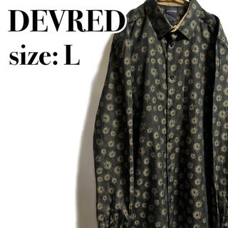 VINTAGE - DEVRED 総柄　柄シャツ　アート柄　レトロ　ヴィンテージ　海外古着