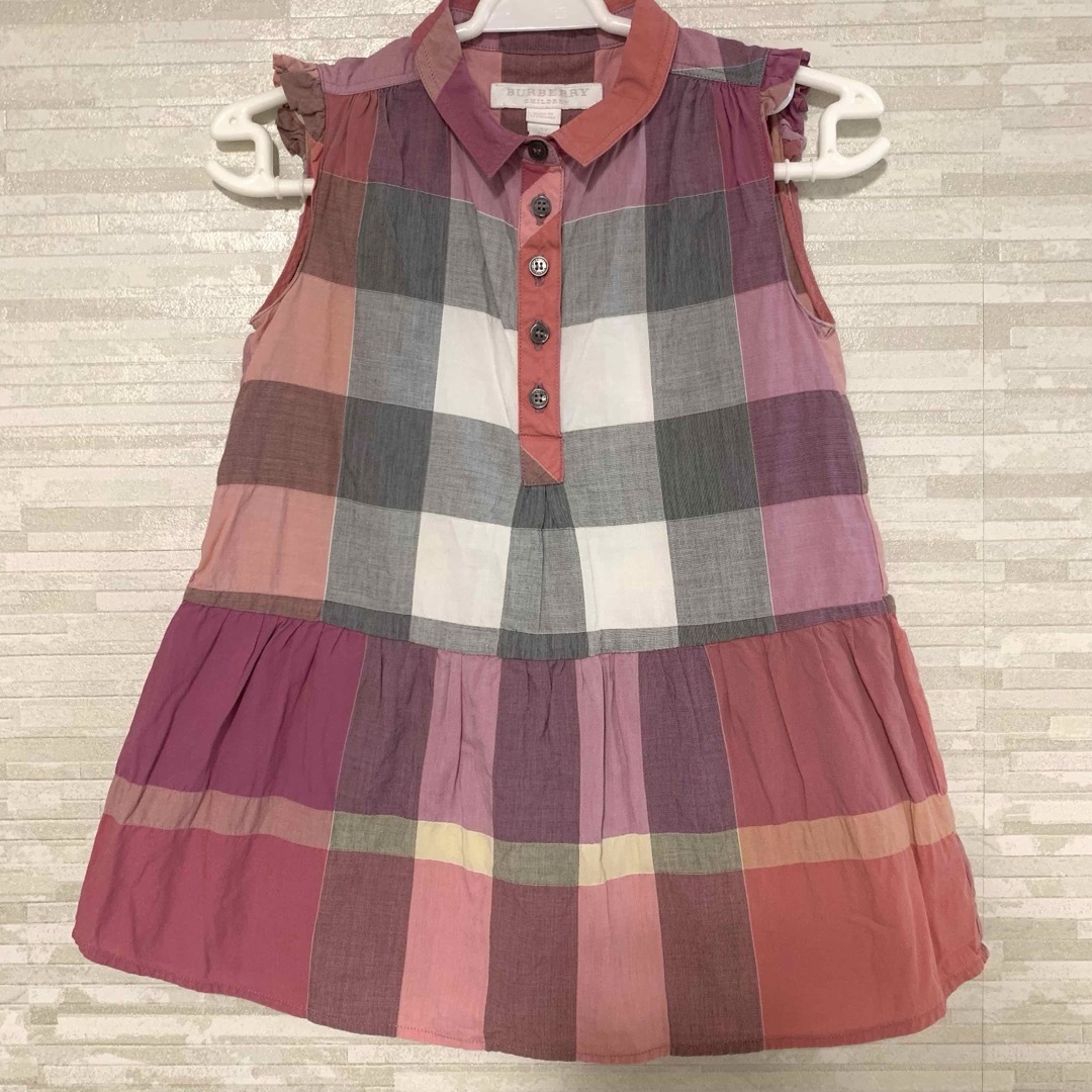 BURBERRY(バーバリー)のBURBERRY チェック フリル ワンピース キッズ/ベビー/マタニティのキッズ服女の子用(90cm~)(Tシャツ/カットソー)の商品写真