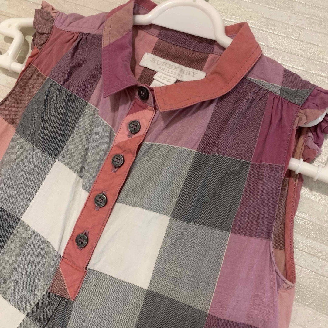 BURBERRY(バーバリー)のBURBERRY チェック フリル ワンピース キッズ/ベビー/マタニティのキッズ服女の子用(90cm~)(Tシャツ/カットソー)の商品写真