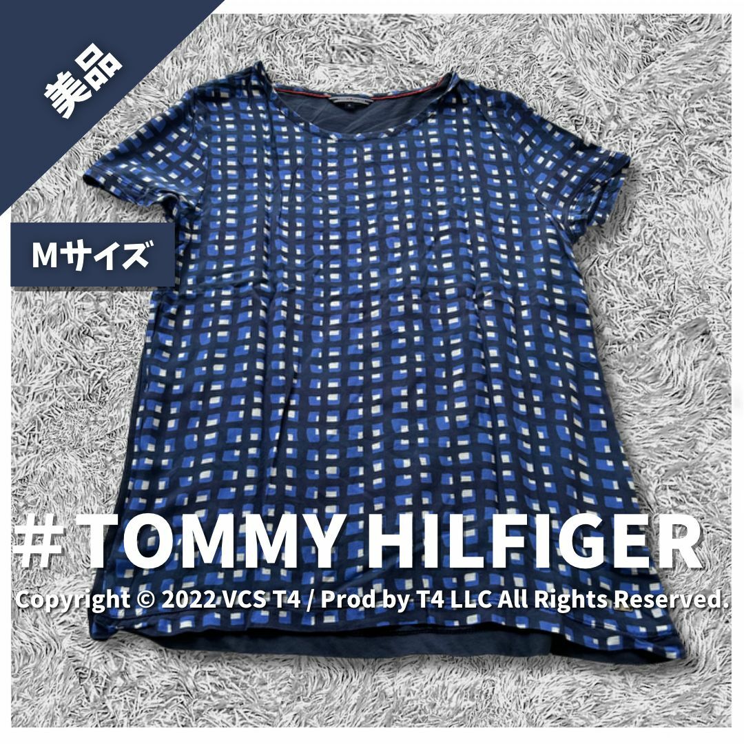 TOMMY HILFIGER(トミーヒルフィガー)の【美品】トミーヒルフィガー Tシャツ・カットソー 半袖 M 青 ✓4251 レディースのトップス(Tシャツ(半袖/袖なし))の商品写真