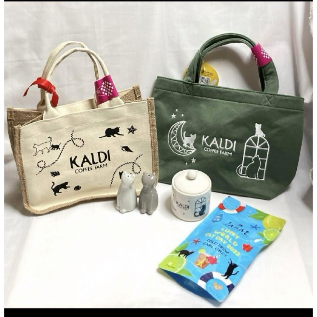 KALDI(カルディ)のKALDI 　ネコの日バッグ　5点セット レディースのバッグ(トートバッグ)の商品写真