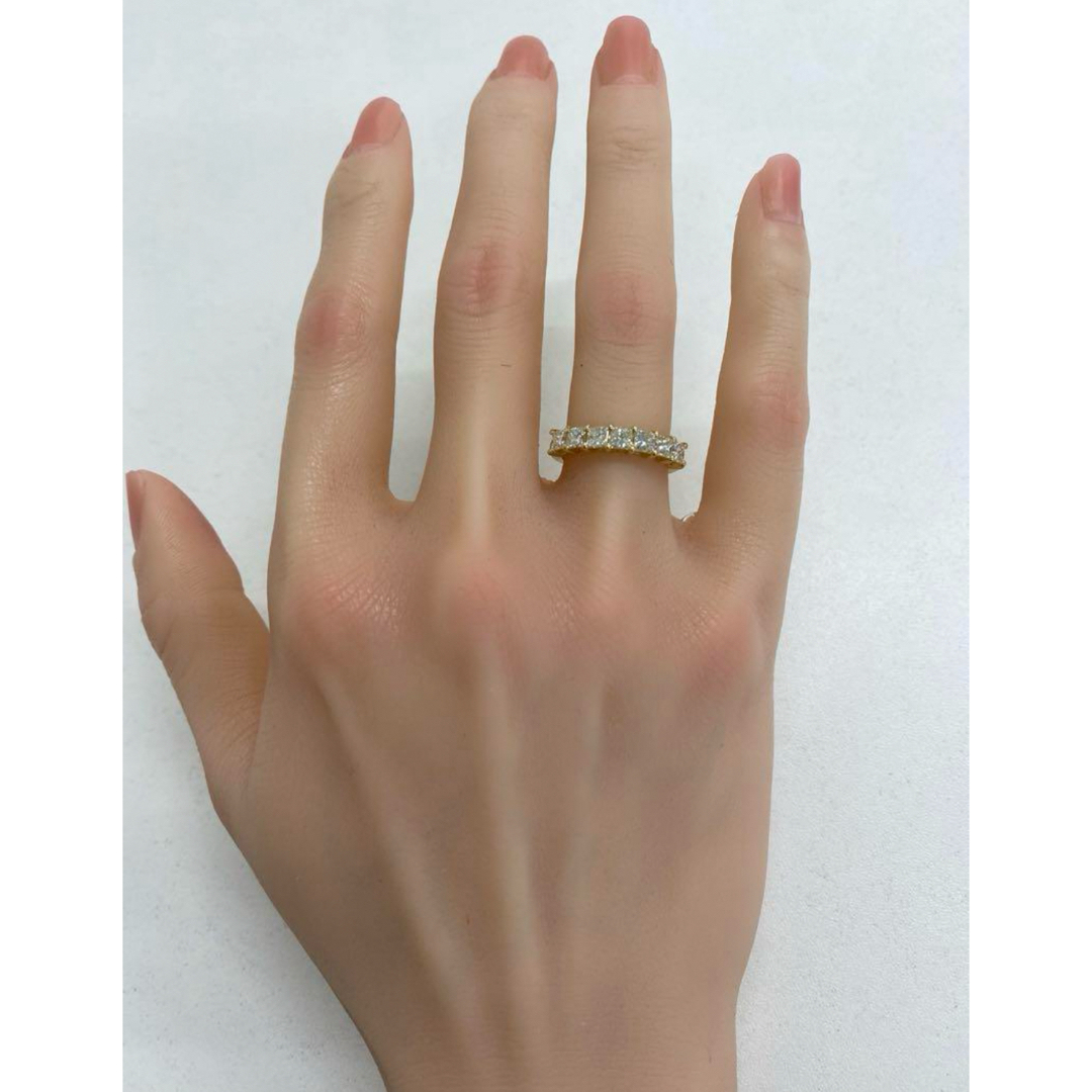 ★1.40ct ★プリンセスカットダイヤ✨K18ハーフエタニティリング 指輪 レディースのアクセサリー(リング(指輪))の商品写真