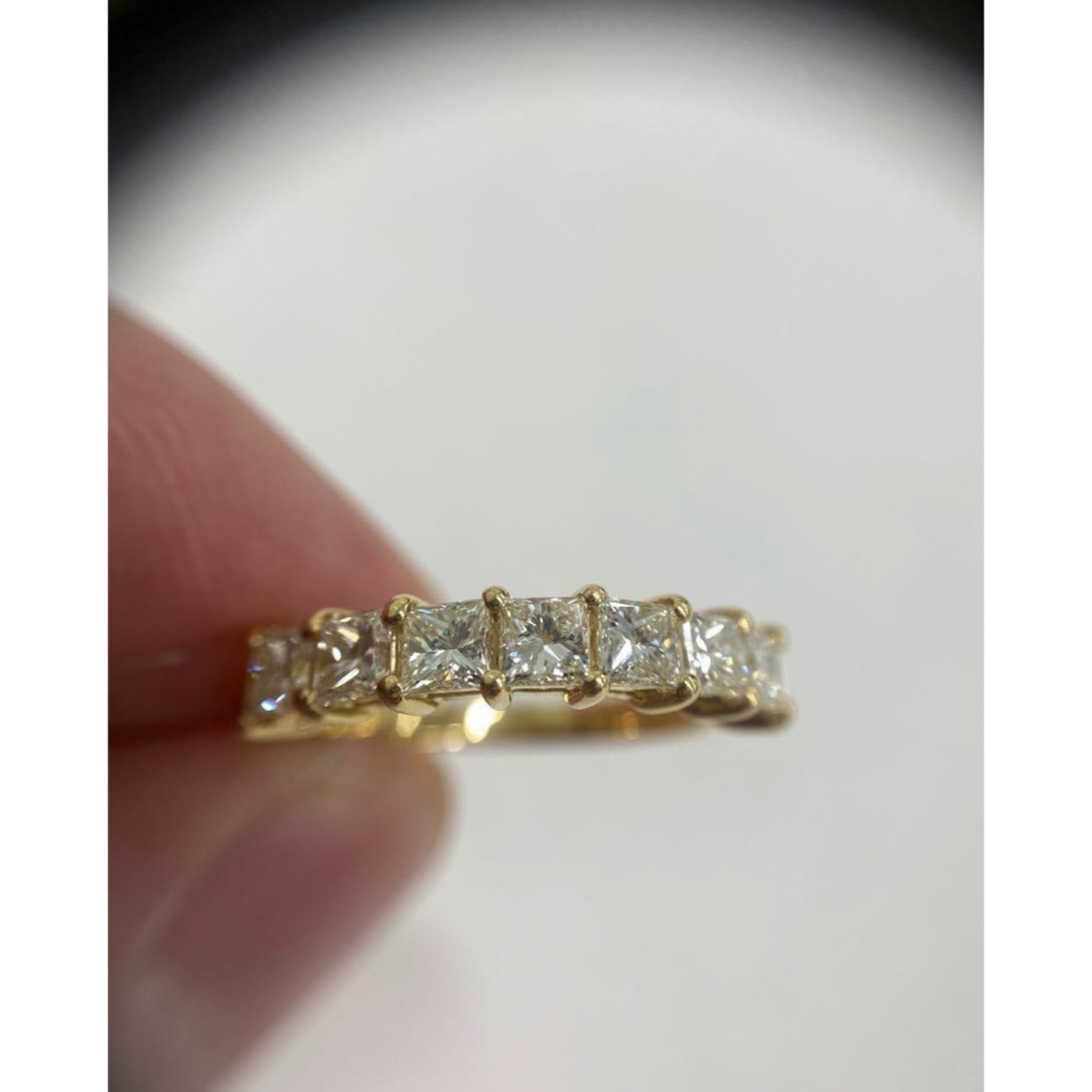 ★1.40ct ★プリンセスカットダイヤ✨K18ハーフエタニティリング 指輪 レディースのアクセサリー(リング(指輪))の商品写真