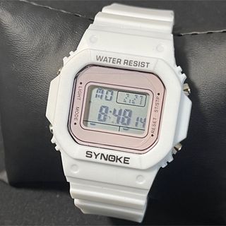 新品 SYNOKEスポーツデジタル 防水スクエアウォッチ メンズ腕時計 ホワイト(腕時計(デジタル))