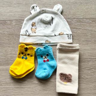 H&M - 【新品】ベビー帽子　ベビーソックス　レッグウォーマー　４点セット　新生児