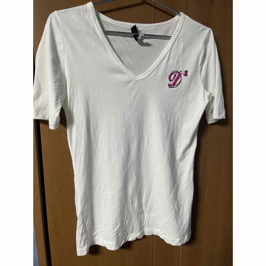 DSQUARED2(ディースクエアード)のDSquared2 ホワイトVネックTシャツ メンズのトップス(Tシャツ/カットソー(半袖/袖なし))の商品写真