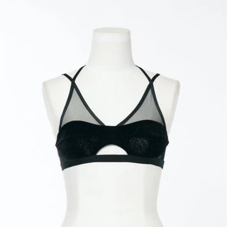 FETICO SHEER PANELED VELVET BRALETTE(キャミソール)