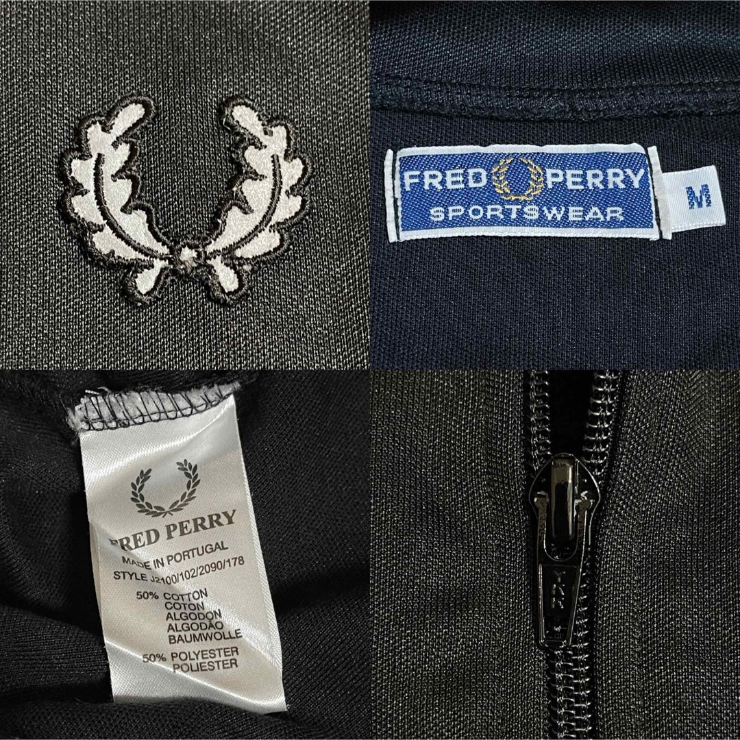 FRED PERRY(フレッドペリー)の90s美品 M】フレッドペリー刺繍トラックジャケットFred古着ジャージ　グレー メンズのトップス(ジャージ)の商品写真