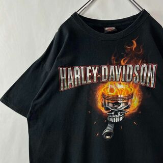 ハーレーダビッドソン(Harley Davidson)のハーレーダビッドソン　Tシャツ　ビッグプリント　古着　XLサイズ ブラック(Tシャツ/カットソー(半袖/袖なし))