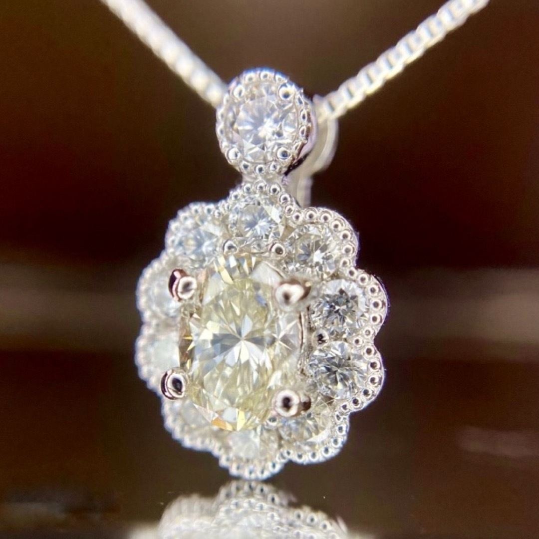 天然無処理 ダイヤモンド 計0.56ct VLY- SI2  レディースのアクセサリー(ネックレス)の商品写真