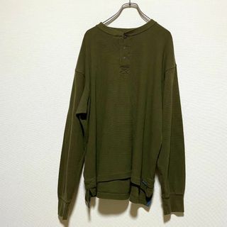 ヴィンテージ(VINTAGE)のアメリカ古着　サーマルカットソー　ヘンリーネック　長袖Tシャツ　ロンT　I209(Tシャツ/カットソー(七分/長袖))