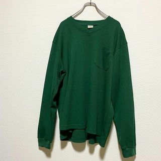 ヴィンテージ(VINTAGE)のアメリカ古着　サーマルカットソー　胸ポケ　Vネック　ロンT　00s ヴィンテージ(Tシャツ/カットソー(七分/長袖))