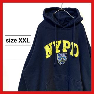 90s 古着 ノーブランド パーカー NYPD オーバーサイズ XXL (パーカー)