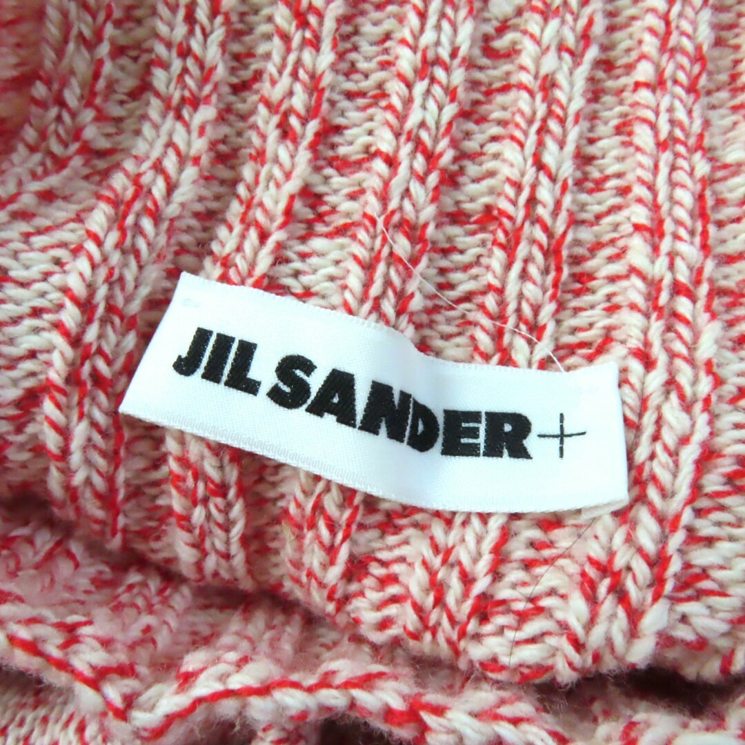 極美品★JILSANDER＋ ジルサンダープラス JPPT752524 ウール100％ ハイネック 長袖 超ロング丈 ニットワンピース レッド 34 イタリア製 正規品 レディース レディースのワンピース(ロングワンピース/マキシワンピース)の商品写真