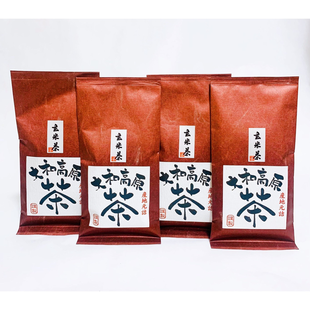 奈良県産　大和茶　玄米茶　100g 4本　茶葉　緑茶　中尾農園 食品/飲料/酒の飲料(茶)の商品写真