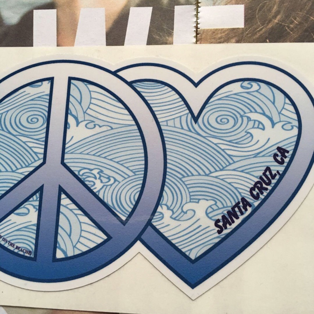 Santa Cruz(サンタクルーズ)のpeace&love KNOWtheFEEL US限定型抜きwaveステッカー メンズのファッション小物(その他)の商品写真