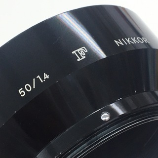 ニコン(Nikon)のNIKON ニコン 希少大文字「F」ロゴ刻印 メタルフード  初期HS-1 良品(レンズ(単焦点))