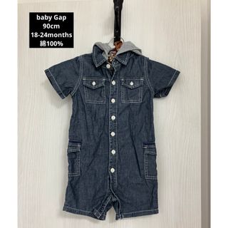 ベビーギャップ(babyGAP)のbaby Gap 90 デニム 半袖 つなぎ ロンパース カバーオール(その他)