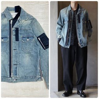 21sss 名作 sacai man デニム x MA-1 ブルゾン ジャケット 21sss 名作 sacai man デニム x MA-1 ブルゾン ジャケット