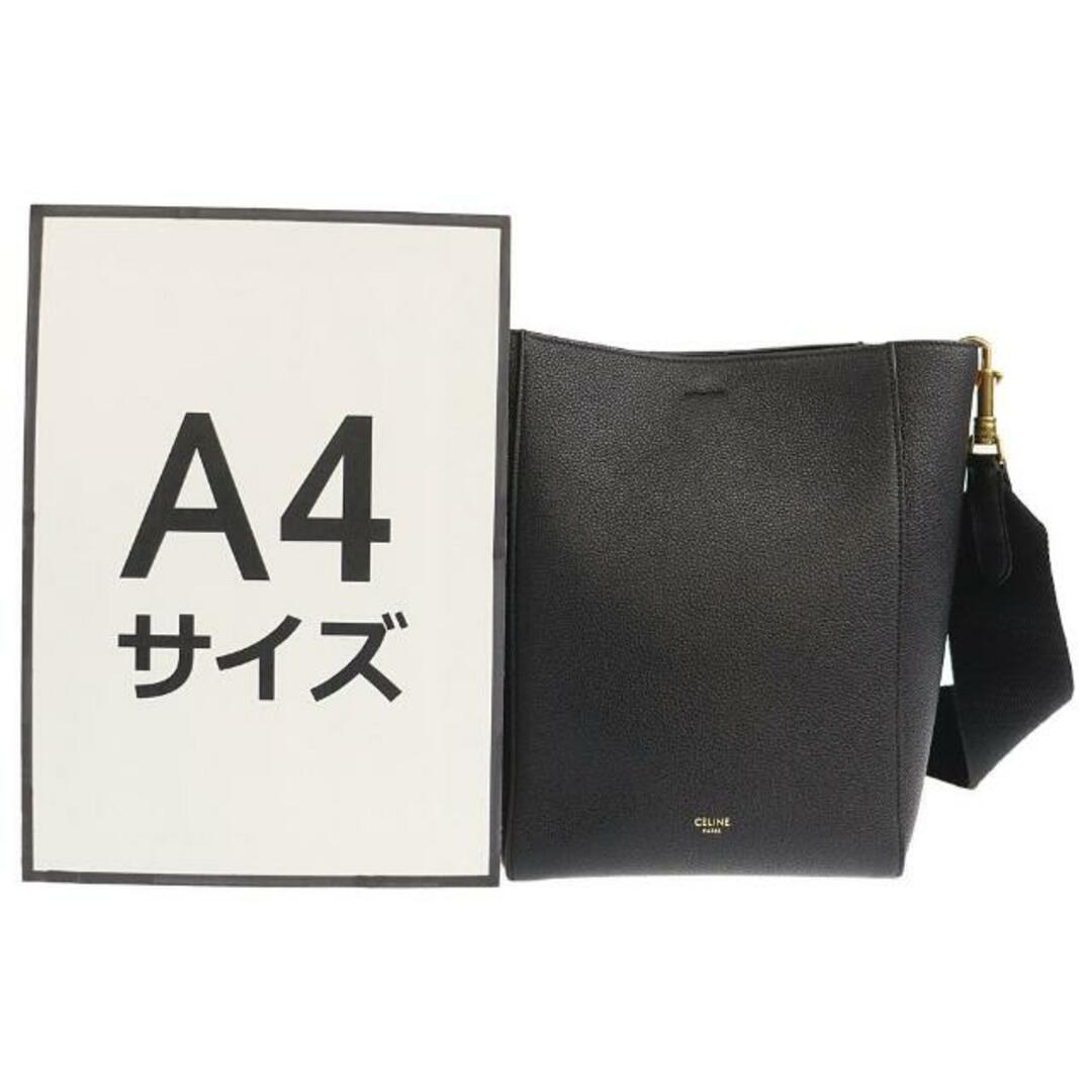 celine(セリーヌ)のセリーヌ ショルダーバッグ サングルバケット スモール 中古 ブラック レザー CELINE 【中古】 | シンプル 黒 バック ロゴ レディース ファッション カバン ブランド Aランク レディースのバッグ(ショルダーバッグ)の商品写真