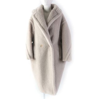 マックスマーラ(Max Mara)の極美品★Max Mara マックスマーラ 101615136 白タグ アルパカ シルク混 ロング丈 ダブルブレスト テディベアコート ベージュ XS イタリア製 正規品 レディース(その他)