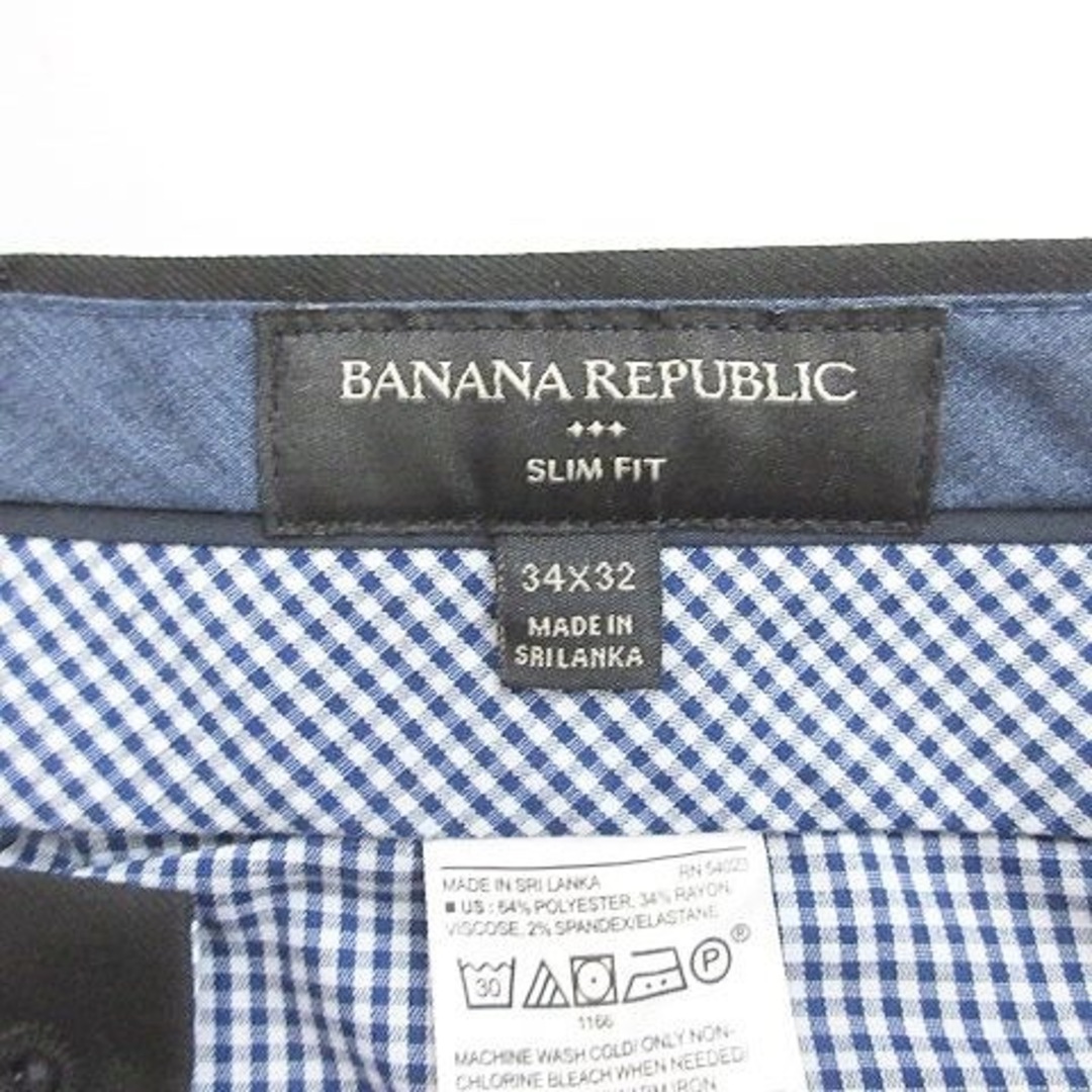Banana Republic(バナナリパブリック)のバナナリパブリック パンツ スラックス ストレート ロング チェック 黒 34 メンズのパンツ(スラックス)の商品写真