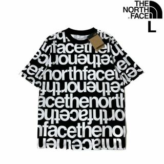 ザノースフェイス(THE NORTH FACE)のノースフェイス 半袖 Tシャツ US限定 コットン(L)黒 総柄 180902(Tシャツ/カットソー(半袖/袖なし))