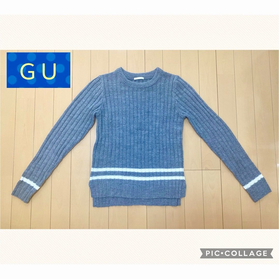 GU(ジーユー)の【GU】 長袖薄手ニット（グレー／Mサイズ） レディースのトップス(ニット/セーター)の商品写真