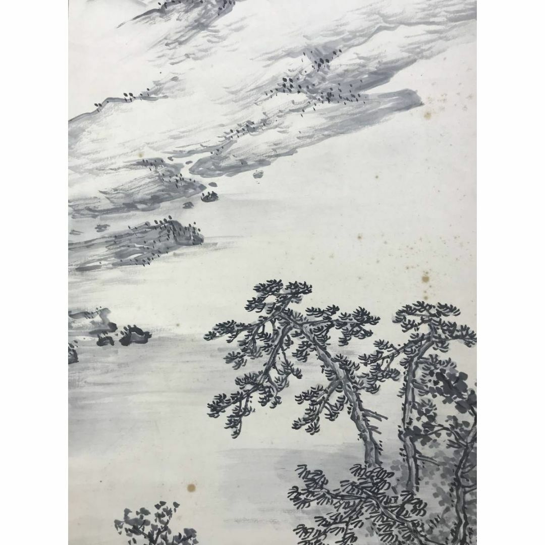 真作】佐竹永陵/秋崖渓居/山水図/掛軸☆宝船☆AD-940 真作】佐竹永陵/秋崖渓居/山水図/掛軸☆宝船☆AD-940