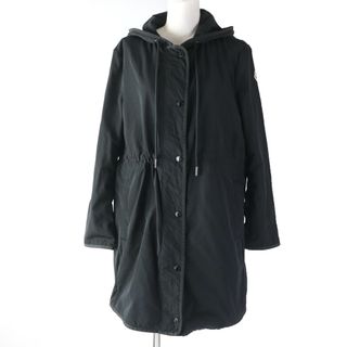 モンクレール(MONCLER)の美品☆MONCLER モンクレール 21SS LEBRIS レブリス ロゴワッペン・フード付 ZIP UP スプリングコート ブラック 0 正規品 レディース(その他)