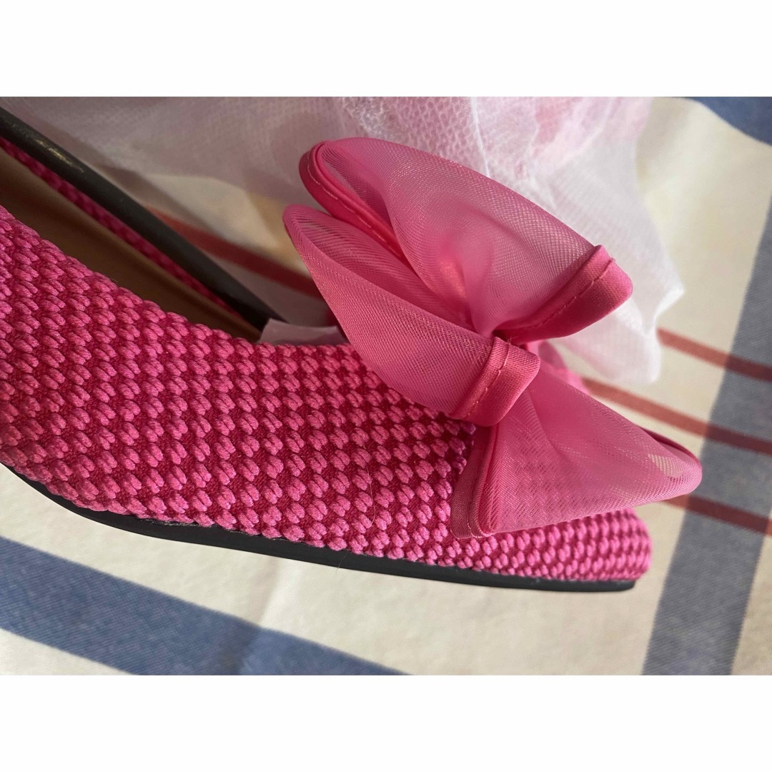 SHEIN(シーイン)のピンク リボン パンプス レディースの靴/シューズ(ハイヒール/パンプス)の商品写真