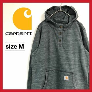 carhartt - 90s 古着 カーハート ロンＴ ハーフボタン フーディー トップス Ｍ 