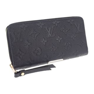 ルイヴィトン(LOUIS VUITTON)の【中古】【Sランク】LOUIS VUITTON ルイヴィトン ジッピー・ウォレット 長財布 ラウンド財布 モノグラム・アンプラント ノワール ブラック系【ISEYA】(財布)