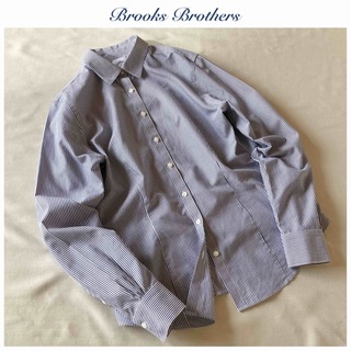 ブルックスブラザース(Brooks Brothers)のブルックスブラザーズ コットン ストライプ 長袖 シャツ 6 ブルー ネイビー(シャツ/ブラウス(長袖/七分))