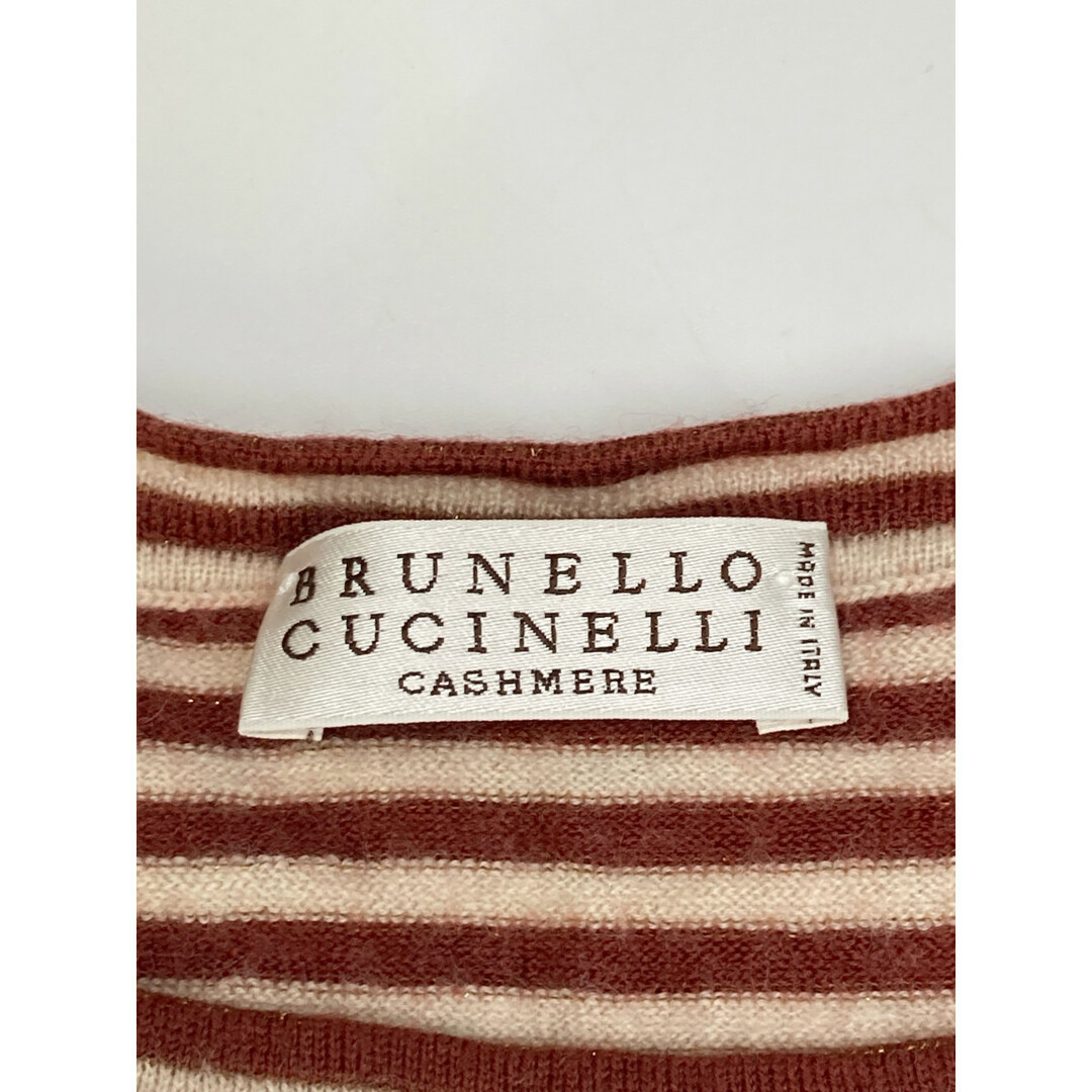 BRUNELLO CUCINELLI(ブルネロクチネリ)のブルネロクチネリ 【美品/国内正規】ボーダー カシミヤ混ウール 半袖カットソー/ M レディースのトップス(カットソー(半袖/袖なし))の商品写真