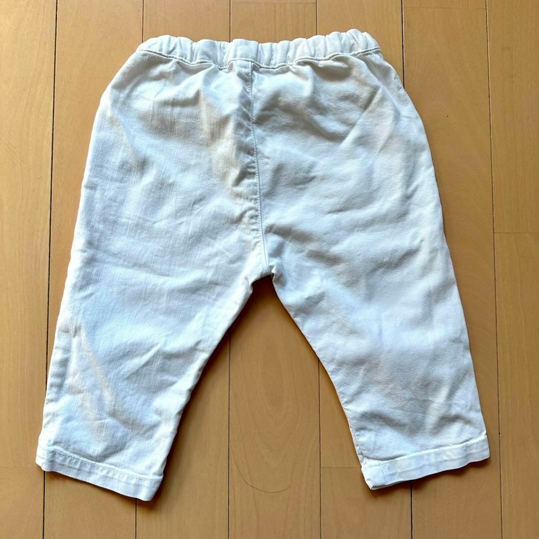Bonpoint(ボンポワン)のボンポワン ズボン 70 75 80 白 無地 デニム ホワイト パンツ 春夏 キッズ/ベビー/マタニティのベビー服(~85cm)(パンツ)の商品写真